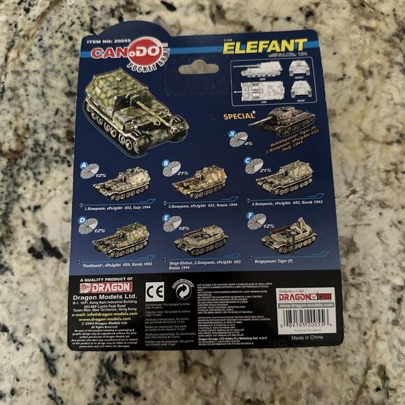Dragon Models 1:144 CAN DO Pocket Army Tank 20055 ELEFANT Sd.Kfz. 184-Variant F - Picture 8 of 9
